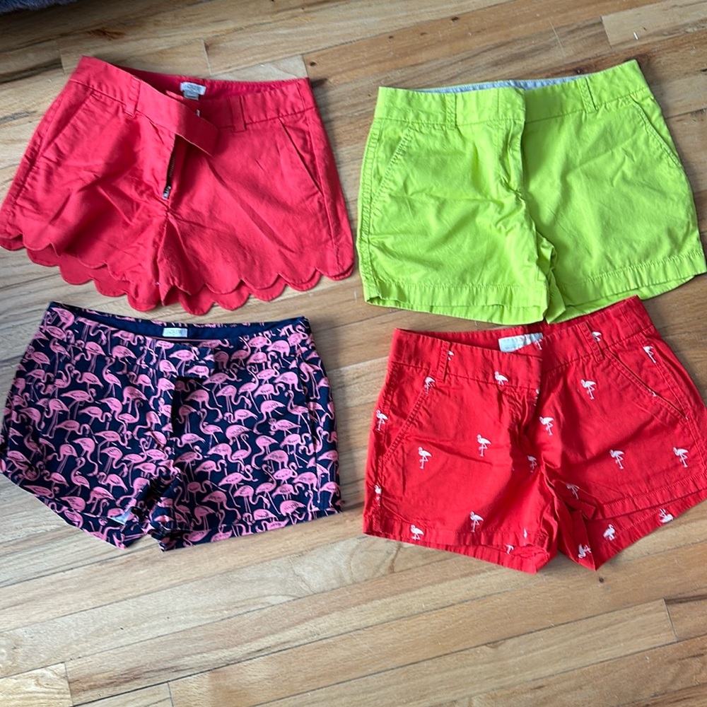 JCrew Womens Chino Shorts Sz 2 Good condition set of 4 sold as a lot of 1